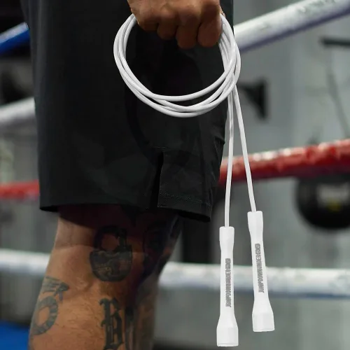 JDU Athletics Speed Series I Hecho para boxeo 20% más pesado que la cuerda de salto estándar de PVC sin enredos, tamaño ajustable, asas Eclipse