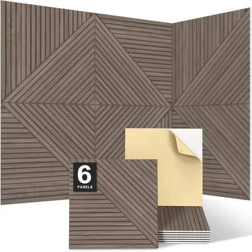 Miniatura 15 de JBER Paneles acústicos para pared - 6 piezas de 23.6 X 23.6 pulgadas con estampado de patrón de madera, paneles insonorizantes decorativos Lago