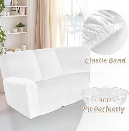 Miniatura 487 de Arfntevss Fundas de sofá seccional reclinable de terciopelo, Funda de sofá seccional de esquina para sofá reclinable, Funda elástica suave