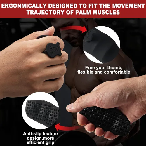 Miniatura 5 de 2 pcs Anti-Slip Silicone Rypt Grips for Men & Women, Hand Grip Gryp Weight Grip for Deadlifts Pull-Ups, Gym Grips, Lifting Grips for Weight Lifting