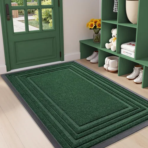 Miniatura 11 de Buganda Tapete para Puerta Delantera Entrada Interior y Exterior, Tapetes de Goma Natural Antideslizantes, Fácil de Limpiar, Perfil Bajo, Atrapa