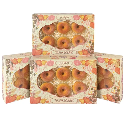 Miniatura 13 de qiqee Caja de galletas rosa autodesplegable con ventana 12x8x2.5 pulgadas 18 paquetes Dos usos Plegable en un segundo Caja de pastelería galletas