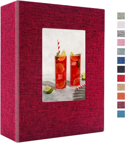 Miniatura 35 de Vienrose - Álbum de fotos de lino con 300 bolsillos de 4 x 6 pulgadas, cubierta de tela, para bodas, familias, aniversarios y bebés Azul cielo