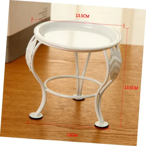 Miniatura 4 de Outanaya Soporte de metal blanco para plantas de interior, para exhibición de suculentas y decoración de balcón, soporte elevado resistente