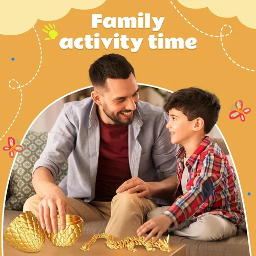 Miniatura 8 de Huevos de dragón con dragón en el interior, regalos divertidos sorpresa impresos en 3D para niños, juguetes fidget de dragón articulado para Oro