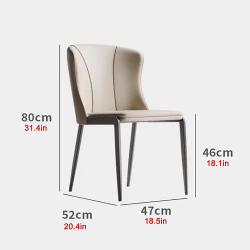 Miniatura 2 de Juego de sillas de comedor de 1/2/4, sillas laterales de cocina tapizadas de cuero, silla de comedor con patas de metal, silla de negociación sin