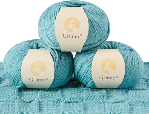 Miniatura 19 de 100% lana merino para tejer y ganchillo, hilo lujoso y suave de 6 cabos para tejer y crochet a mano, 1.76 oz/50 g, 127 yardas/116 metros