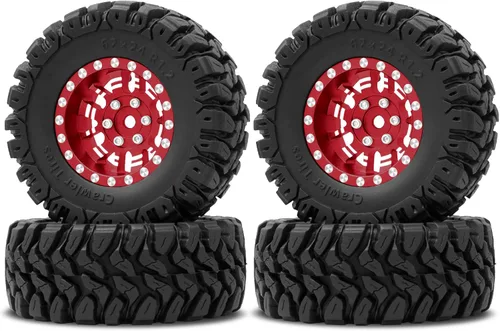 Miniatura 8 de OGRC 1.0 Plus (1.2 pulgadas) Beadlock Ruedas de 0.276 in de desplazamiento negativo llantas SS súper suaves pegajosas para TRX4M SCX24 FCX24 AX24