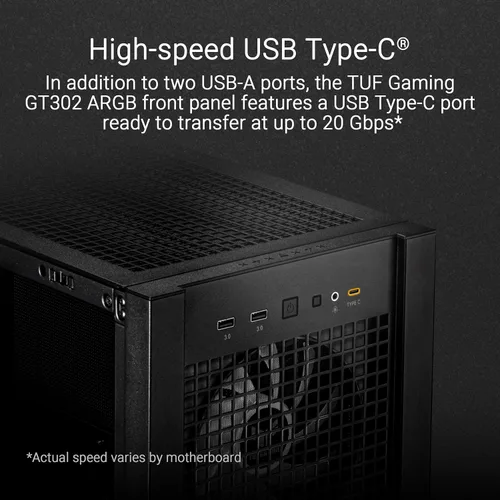 Miniatura 7 de Chasis para PC ASUS TUF Gaming GT302 ARGB Edición Blanca ATX de Torre Media Cuatro ventiladores ARGB de 140x28mm para flujo de aire y presión