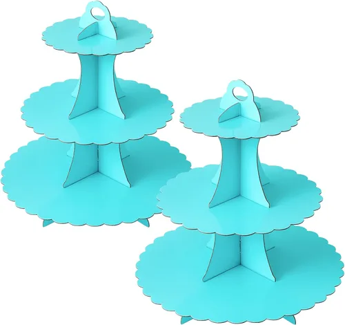 Miniatura 35 de Soleebee Soporte para Cupcakes de 3 Niveles, Torre de Cupcakes de Cartón, Torre de Soporte para Pasteles de Postre para Decoración de Cumpleaños