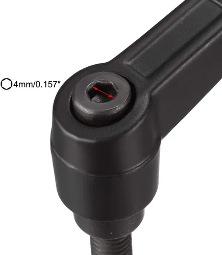 Miniatura 4 de uxcell Mango M6 x 1.181 in Palanca de sujeción ajustable Rosca botón de trinquete macho roscado Perillas de tornillo de liberación rápida Pernos