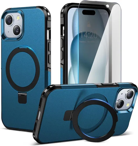 Miniatura 15 de jaroco Funda para iPhone 13, con [Protector de Pantalla de Privacidad] [Soporte Magnético con Patilla] [Compatible con MagSafe], Funda de Teléfono