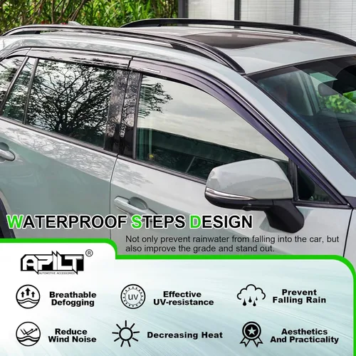Miniatura 4 de Deflectores contra viento y lluvia montados en el exterior, viseras para ventanas para Toyota RAV4 2019-2025 de tamaño completo, deflectores
