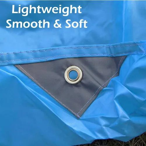 Miniatura 4 de TRIWONDER Hamaca para lluvia, mosca, lona impermeable, tienda de campaña, huella, tela de suelo, para mochileros, refugio de campamento, para 02 azul