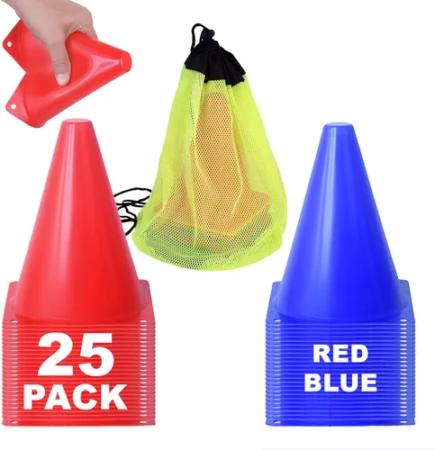 Miniatura 7 de Athllete Conos para entrenamiento deportivo, 7 pulgadas de alto y visibles, duraderos y fáciles de manejar, ideales para todo tipo de conos