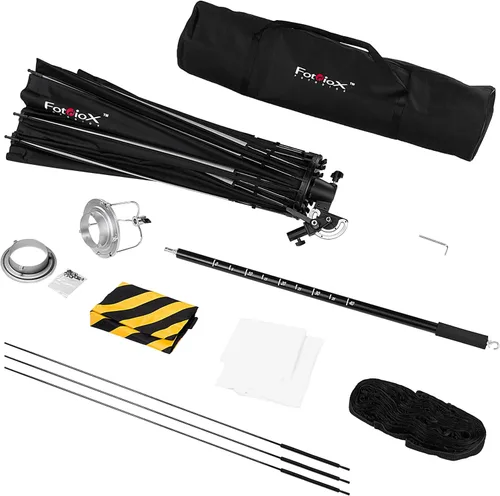 Miniatura 2 de Fotodiox DLX - Caja de luz parabólica de enfoque de 56 pulgadas con anillo de velocidad Bowens – 56 pulgadas (55.1 in) enfocable y plegable