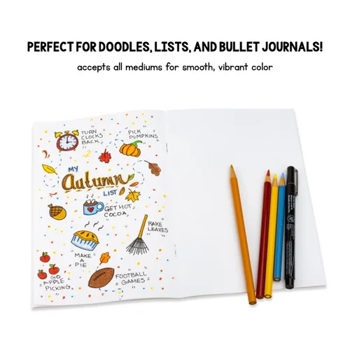 Miniatura 3 de Hygloss Libros de papel kraft en blanco, cuadernos sin forro para diario, bocetos, escritura, 24 páginas blancas (12 hojas), 8.5 x 11 pulgadas, 24