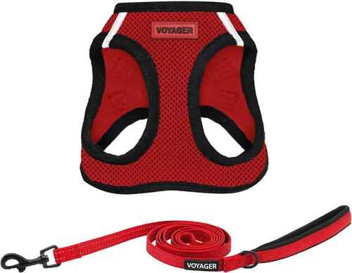 Miniatura 20 de Combo de arnés de malla Voyager Step-in Air para todo clima y correa reflectante para perro de 5 pies con mango de neopreno, para cachorros de razas