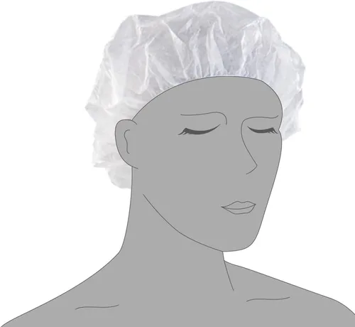 Miniatura 2 de 100 gorras desechables para mob bouffant de 21 pulgadas, red de cobertura para cabeza de pelo recortada para salón o bronceado en aerosol, Blanco