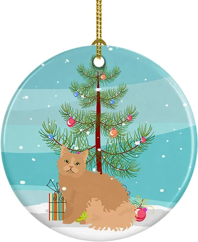 Miniatura 142 de Caroline's Treasures Adorno de cerámica con texto en inglés "Merry Christmas" para colgar en el árbol de Navidad, decoración para el hogar, Navidad