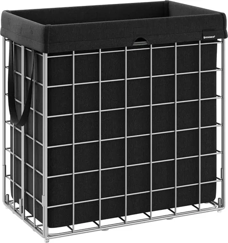 Miniatura 21 de SONGMICS Cesta para la ropa sucia, 23.8 galones (90 litros) Cesta de ropa, Cesta para ropa plegable, Forro extraíble y lavable, Marco de alambre
