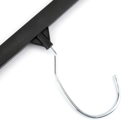 Miniatura 3 de Tosnail Paquete de 40 perchas de plástico de 12 pulgadas con clips grandes antideslizantes y gancho giratorio, color negro