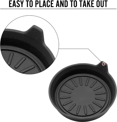 Miniatura 4 de Seven Sparta Posavasos de automóvil para portavasos, posavasos universales de silicona para vehículos, juego de 4 unidades, 3-1/8 pulgadas de Negro