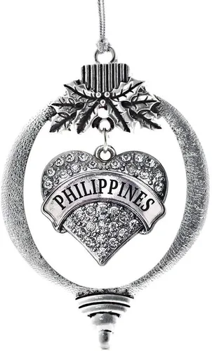 Miniatura 47 de Inspired Silver Adornos festivos de dije de corazón pave de plata con circonitas cúbicas