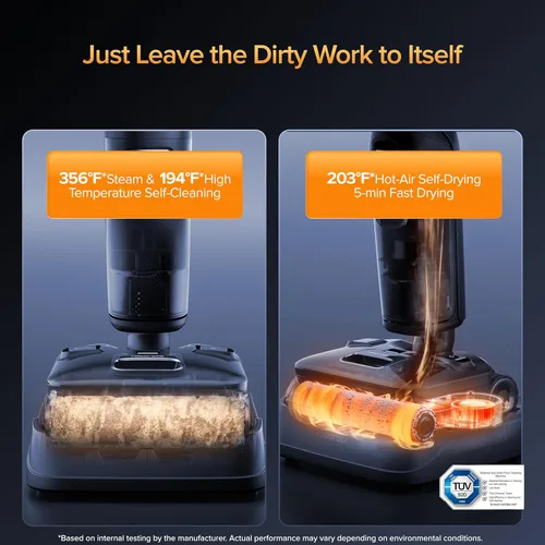 Miniatura 7 de roborock F25 Aspiradora Ultra de Vapor Húmeda y Seca, Trapeador de Vapor de 356°F y Aspiradora Trapeador Inalámbrica de Agua Caliente de 187°F Todo