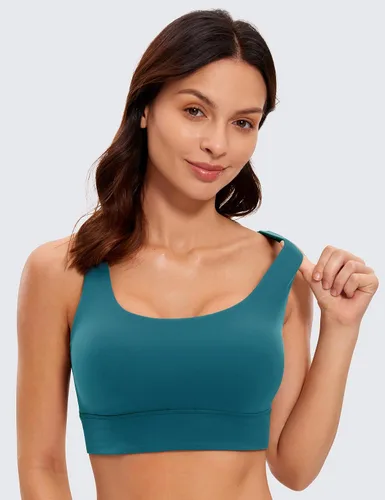 Miniatura 17 de CRZ YOGA Butterluxe - Brasier deportivo con espalda en U para mujer, cuello redondo, acolchado, de bajo impacto, para yoga, entrenamiento