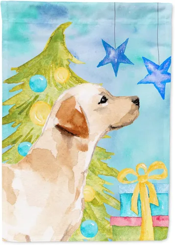 Caroline's Treasures BB9423GF - Bandera de Navidad con diseño de labrador #2, color amarillo, bandera decorativa para patio, jardín, jardín,