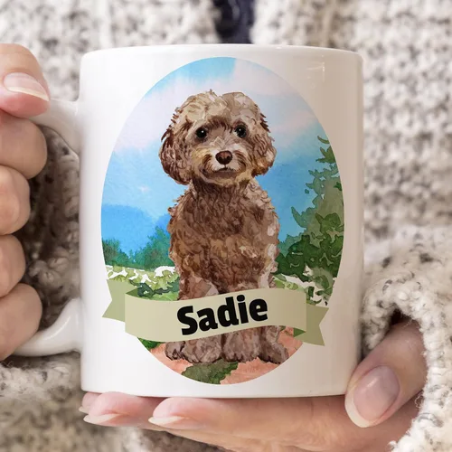 Miniatura 2 de Personalized Watercolor Cockapoo Portrait Ceramic Mug