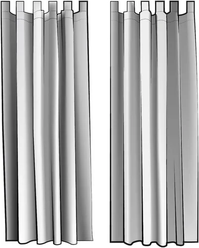Miniatura 2 de French Country Pebble Taupe tic-tac rayas 96" Tab parte superior paneles de cortina par, algodón
