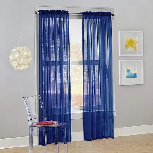 Miniatura 20 de Decotex - Juego de 2 cortinas transparentes de gasa para ventana. Rosa claro