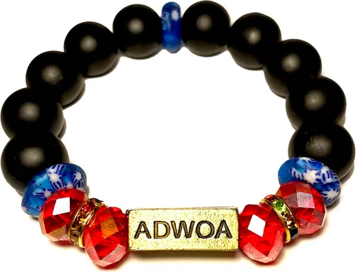 Miniatura 56 de Pulseras africanas tradicionales con nombre nacido en el día para mujeres de Ghana, materiales naturales, ajuste cómodo y holgado