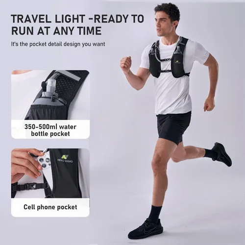 Miniatura 2 de N NEVO RHINO Chaleco para Correr, Chaleco de Hidratación Ligero, Mochila de Agua Aislada con Vejiga de Agua de 1.5L para Senderismo, Camino