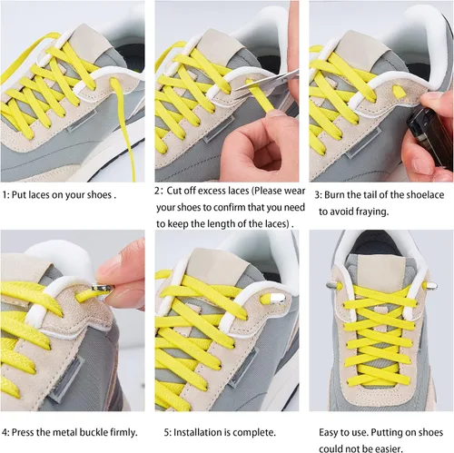 Miniatura 6 de Cordones elásticos para zapatos para niños y adultos, cordones sin ataduras para zapatos deportivos, cordones para zapatos sin atar