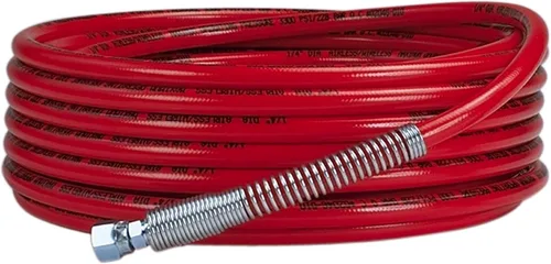 Wagner 0270192 Manguera de pulverización de pintura sin aire de alta presión, roja, 1/4 pulgadas por 25 pies