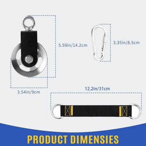 Miniatura 5 de Rueda de polea de cable de aleación de aluminio de 3.543 in para sistema de gimnasio en casa, resistente con carga máxima de 600 libras, compatible