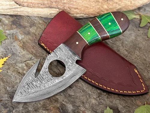 Miniatura 3 de WINTERFELL Cuchillo de caza con gancho intestinal hecho a mano personalizado con funda de cuero, cuchillo de supervivencia de hoja fija de acero