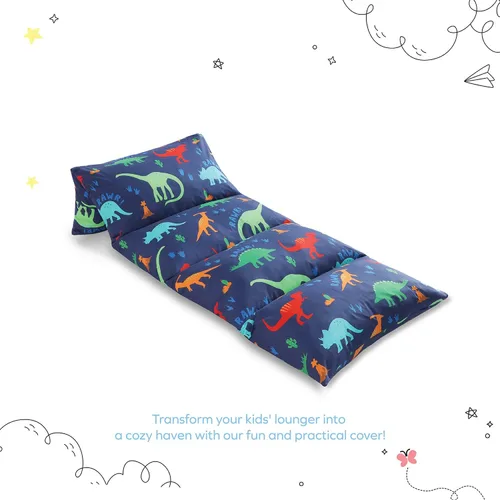 Miniatura 3 de Boston Linen Co. - Funda de almohada para niños, funda de cama de dinosaurio Rawr para niños, tumbona para leer, descansar y juegos, tamaño King