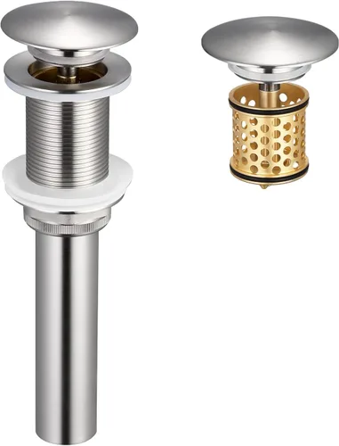 Miniatura 11 de KES S2018A-BN - Drenaje para lavabo de baño con desbordamiento, desagüe desplegable para tocador de baño, colador desmontable, níquel cepillado