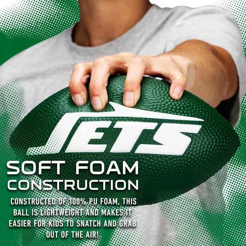 Miniatura 4 de Franklin Sports NFL - Fútbol americano de espuma para niños, pelota suave de tamaño junior de 8.5 pulgadas con logotipos 3D, perfecta para el día