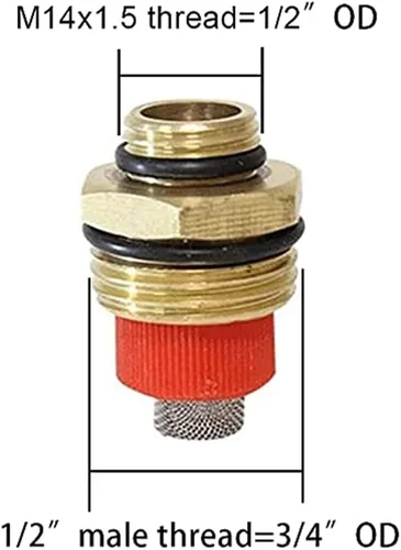 Miniatura 2 de Joywayus Boquilla rociadora de latón de 1 orificio, rociadores de jardín, 1/2 pulgada, conector de riego macho NPT de 1/2 pulgada, rociadores