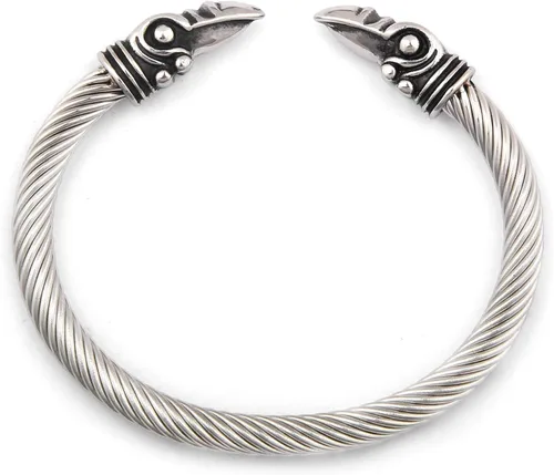 Bavipower Pulsera de cuervo vikingos de cuervo de cuervo, joyería de cuervo para cosplay, anillos de brazo vikingo para hombres y mujeres, joyería