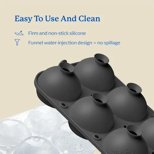 Miniatura 5 de Samuelworld Combo de Bandeja de Hielo Premium (16 Cubitos de Hielo/6 Bolas de Hielo), Fabricador de Esferas de Hielo Grandes y Bandejas de Cubitos