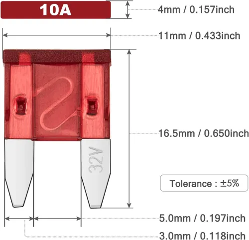 Miniatura 3 de Chanzon UL listado 10 A mini cuchilla fusible ATM/APM 10 piezas 10 amperios 32 V fusibles automáticos de golpe rápido para automóvil, RV, camión, SUV