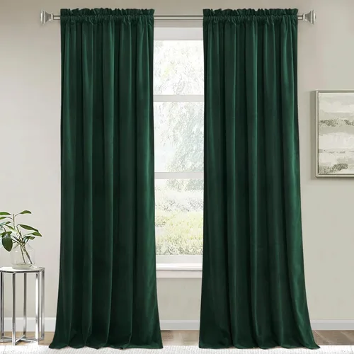 Miniatura 58 de RYB HOME Cortinas de terciopelo verde oliva de 72 pulgadas de largo, cortinas opacas con aislamiento térmico, tratamiento de ventana, decoración