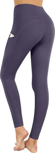 Miniatura 8 de PHISOCKAT Pantalones de yoga de cintura alta para mujer con bolsillos, leggings para mujer con control de abdomen, leggings de entrenamiento