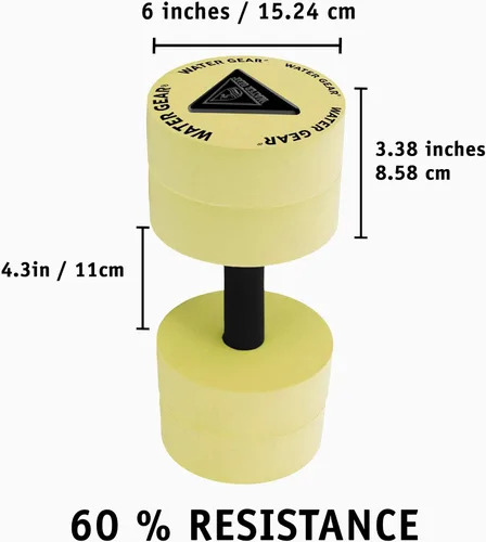 Miniatura 6 de Water Gear Campanas de resistencia - Fitness acuático y ejercicio de piscina - Entrenamiento intenso sin estrés adicional - Fácil en las Amarillo